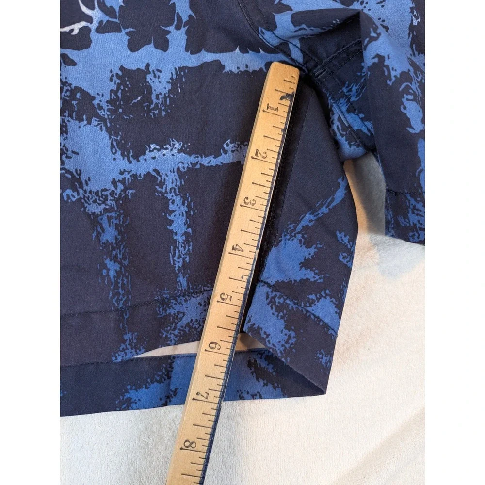 Nautica Surf Mens XXL Navy Blue Palm Tree Swim‎ Trunks Shorts Elastic Waist